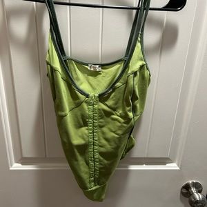 FREE PEOPLE green mesh bodysuit